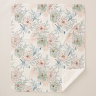 Manta Sherpa A symphony of song and petals pattern