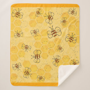 Manta Sherpa Abeja Zumbando Abejas de Miel Lindas 