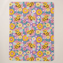 Abejas y Flores de Dibujos Animados Adorables