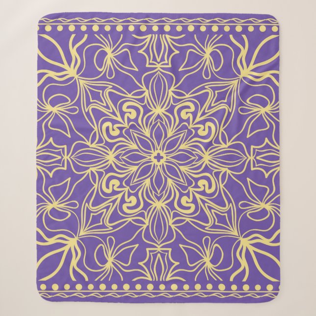 Manta Sherpa Abstract floral pattern. geometry, mandala design  (Anverso)