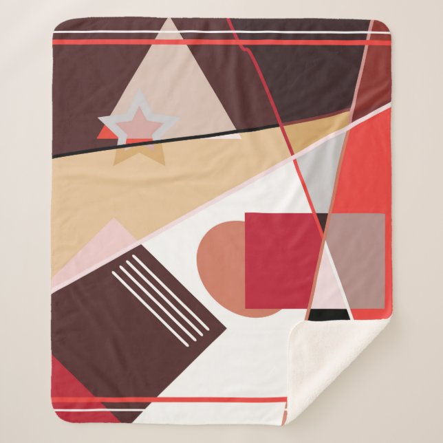 Manta Sherpa Abstract geometric pattern,  silk scarf shawl desi (Anverso)