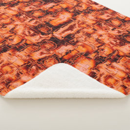 Manta Sherpa Abstract image in mosaic sculpted, in coral shades