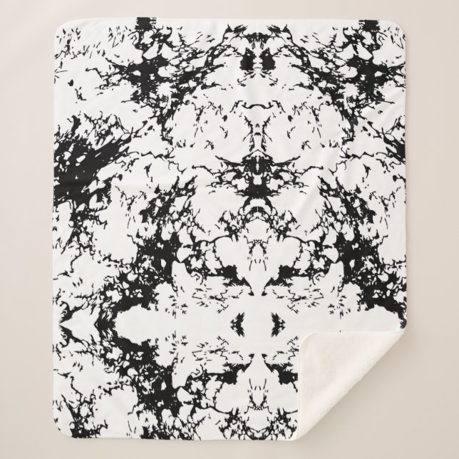 Manta Sherpa Abstract Ink Splatter Sherpa Blanket  (Anverso)