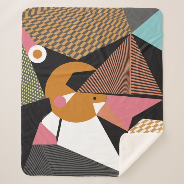 Manta Sherpa Abstract modern triangles background pattern illus (Anverso)