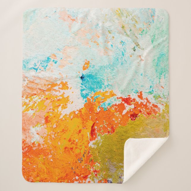 Manta Sherpa abstract oil paint texture on canvas, backgroundba (Anverso)