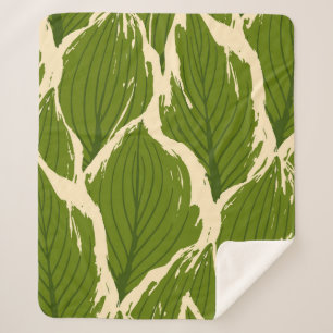 Manta Sherpa Abstract seamless pattern of exotic leaves in vivi