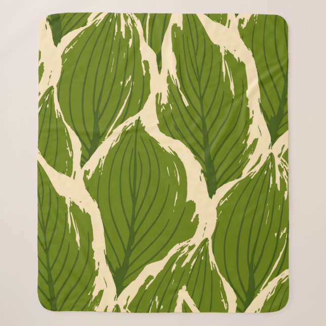 Manta Sherpa Abstract seamless pattern of exotic leaves in vivi (Anverso)