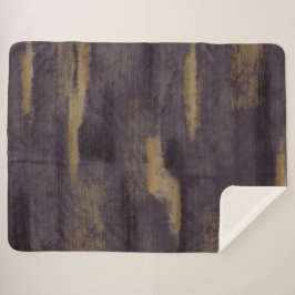 Manta Sherpa Abstract Soft Hues Deep Plum & Gold