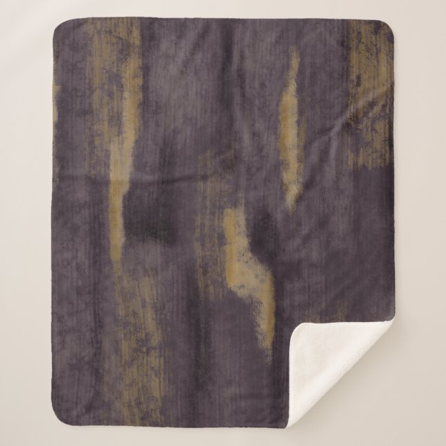 Manta Sherpa Abstract Soft Hues Deep Plum & Gold (Anverso)