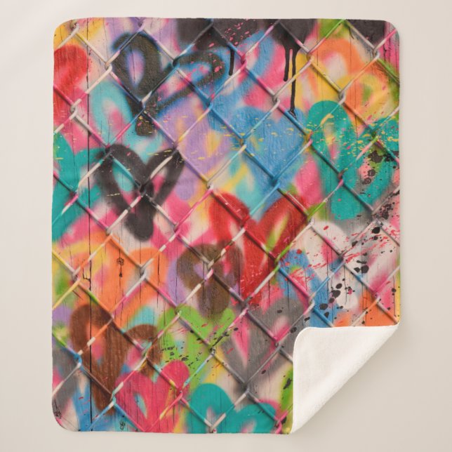 Manta Sherpa Abstract Spray Paint Texture Backgroundart,street, (Anverso)