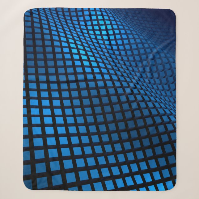 Manta Sherpa Abstract wave design blue (Anverso)
