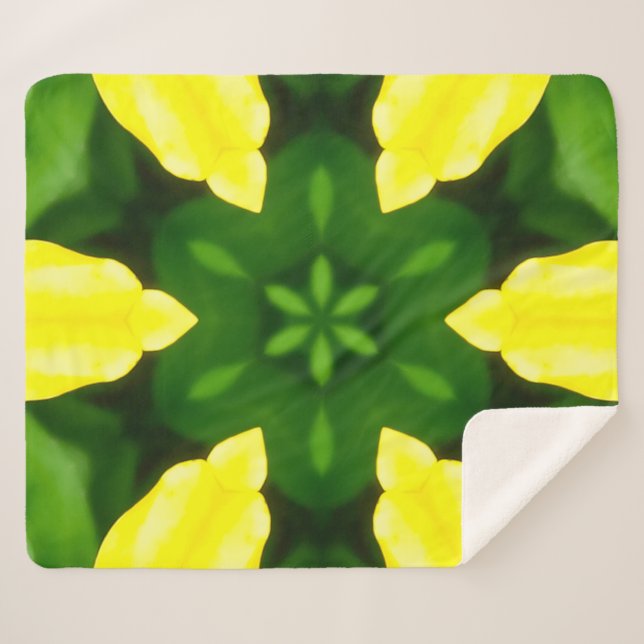 MANTA SHERPA ABSTRACT YELLOW AND GREEN DRAWING. SAMER BRASIL. 3 (Anverso (horizontal))