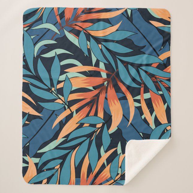 Manta Sherpa Abstracto tropical Pastel (Anverso)
