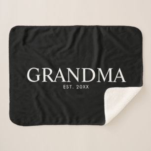 Manta Sherpa Abuela moderna elegante negra