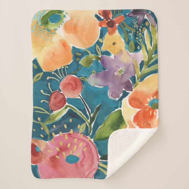 Manta Sherpa Abundant Florals I (Anverso)