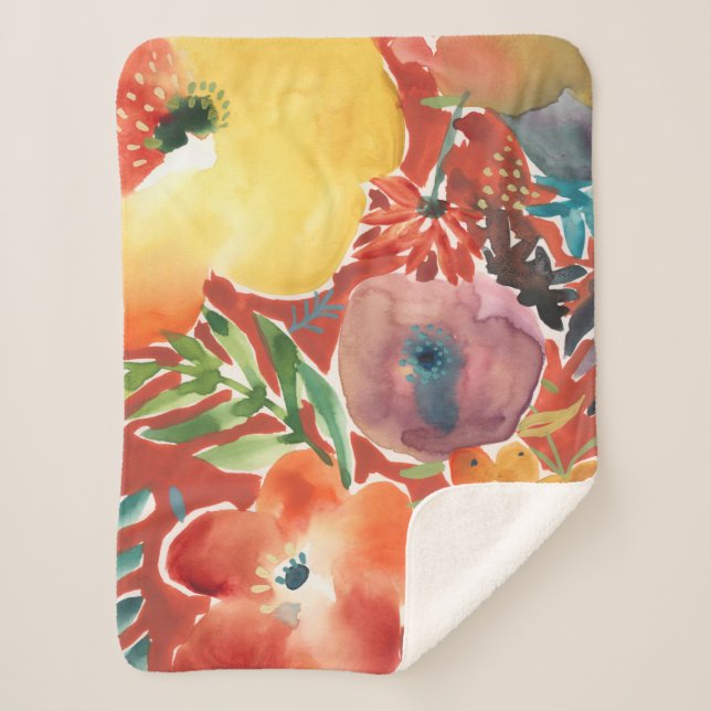 Manta Sherpa Abundantes Florals III (Anverso)