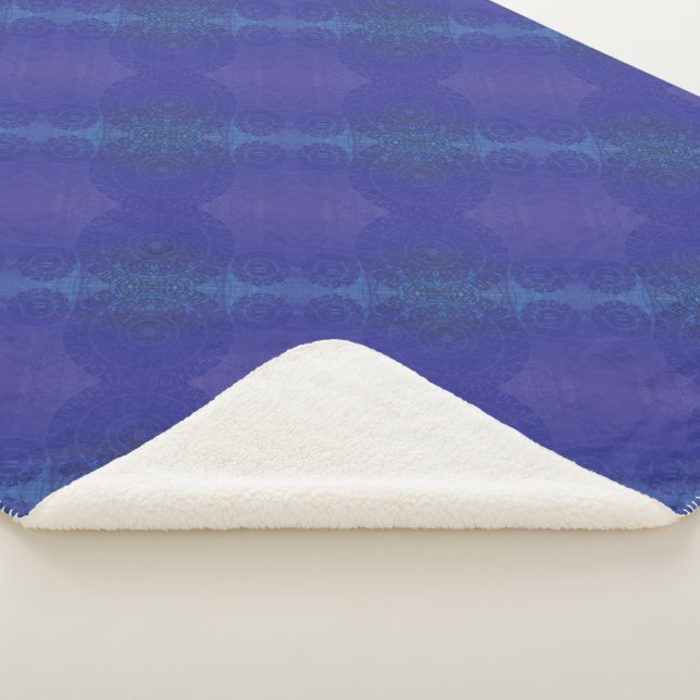 Manta Sherpa Aceptación | Medallones Blue Indigo Violet Boho (3/4)