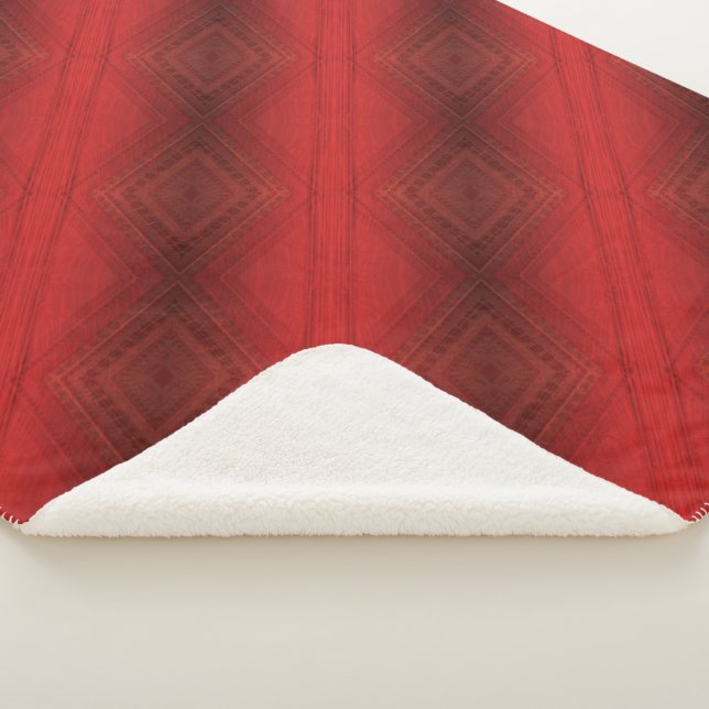 Manta Sherpa Aceptación | Patrón de Boho Ecléctico Rojo (3/4)