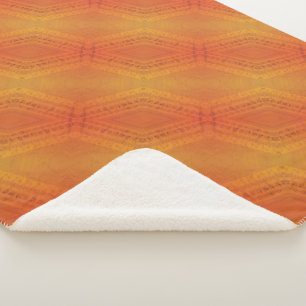 Manta Sherpa Aceptación   Patrón de Shibori Amarillo Naranja Ro