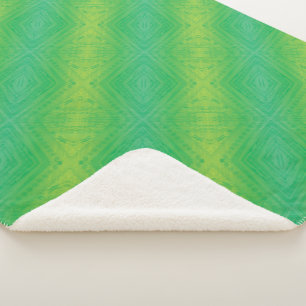 Manta Sherpa Aceptación   Patrón de Shibori azul verde amarillo