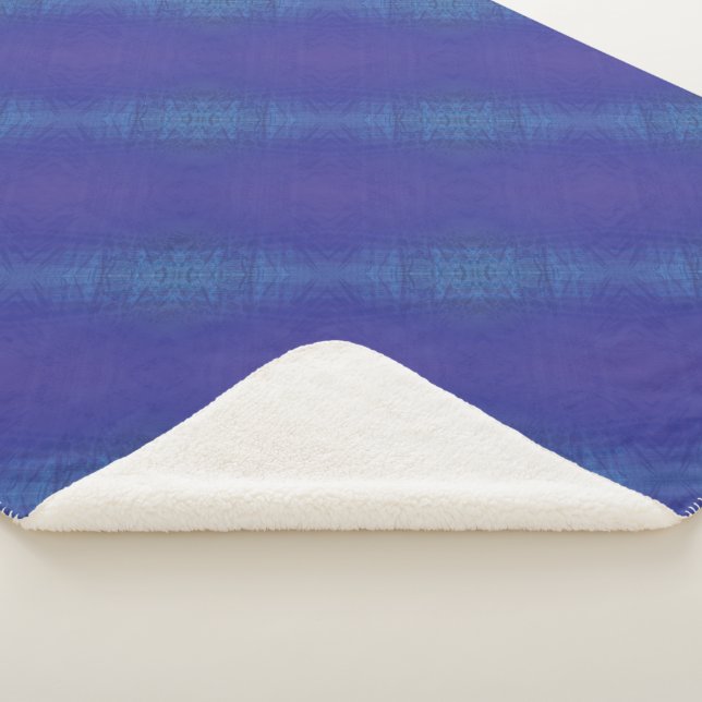 Manta Sherpa Aceptación | Patrón Shibori Violeta Azul Índigo (3/4)