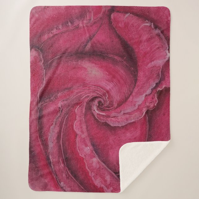 Manta Sherpa Acercamiento a la rosa roja (Anverso)