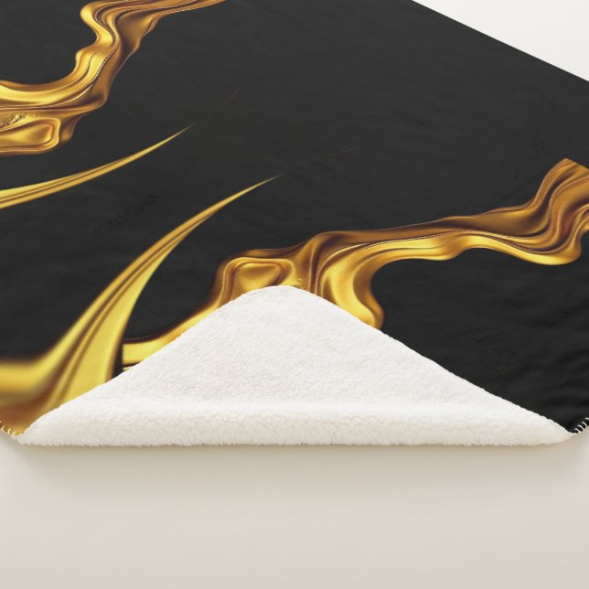 Manta Sherpa Achempong Opulent Swirl  Liquid Luxury Gold Black (3/4)