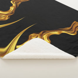 Manta Sherpa Achempong Opulent Swirl  Liquid Luxury Gold Negro