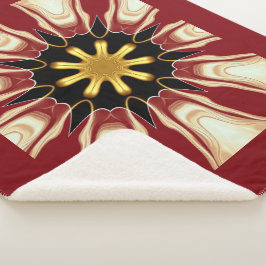 Manta Sherpa Achempong: Starburst Blanket | Deep Crimson & Gold