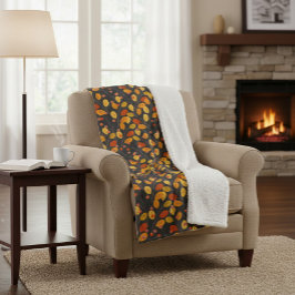 Manta Sherpa Acogedor Sherpa Fall Blanket con hojas de otoño
