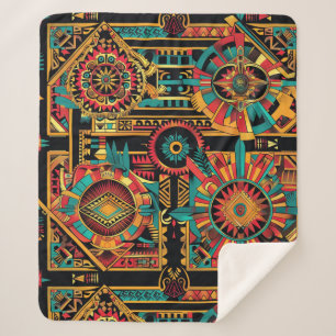 Manta Sherpa Acogedor "sueño azteca" Verde azulado