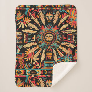 Manta Sherpa Acogedor "sueño azteca" Verde azulado