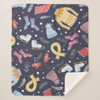 Manta Sherpa Acogedora cosecha de invierno de punto inmaculado