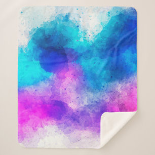 Manta Sherpa acuarela abstracta de arte de fondo