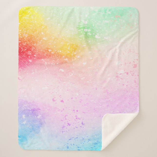 Manta Sherpa acuarela abstracta de arte de fondo (Anverso)