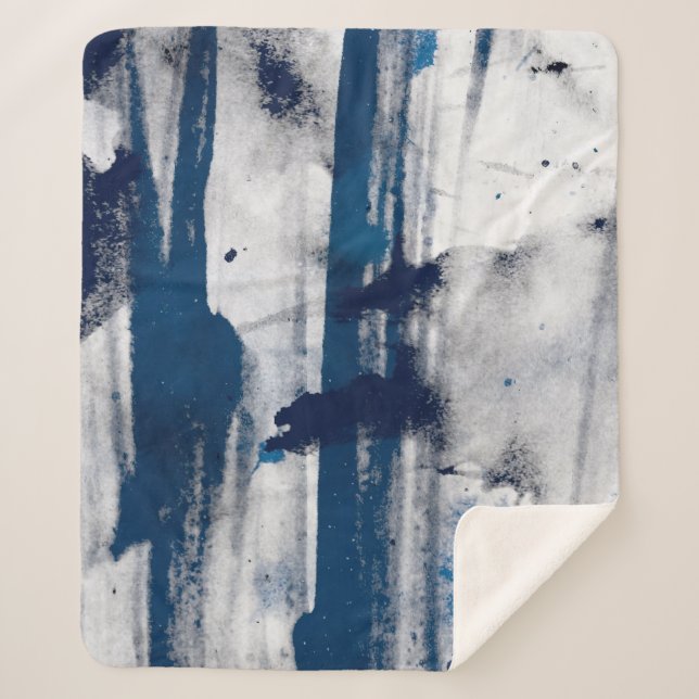 Manta Sherpa acuarela abstracta sobre papel. Textura de arte co (Anverso)