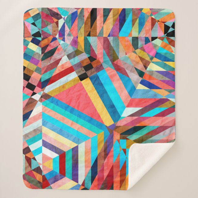 Manta Sherpa Acuarela brillante: Resumen de fondo de fantasía (Anverso)