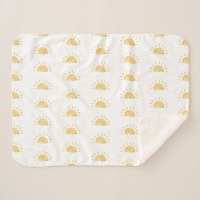 Manta Sherpa Acuarela Neutral Sunshine Baby (Anverso (horizontal))