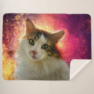 Manta Sherpa Adorable Cute Calico Cat