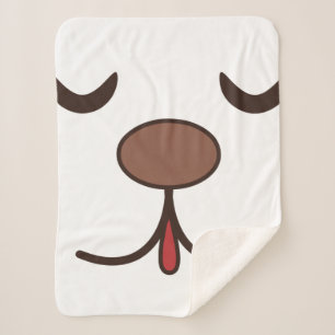 Manta Sherpa Adorable lindo perro cara a los niños blanco