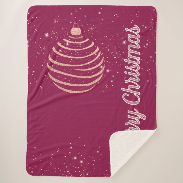 Manta Sherpa Adorno Navideño Brillante (Anverso)