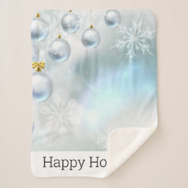 Manta Sherpa adornos de navidad y copos de nieve