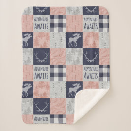 Manta Sherpa Adventure Awath Baby Girl Minky Blanket
