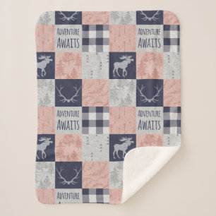 Manta Sherpa Adventure Awath Baby Girl Minky Blanket