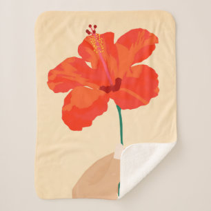 Manta Sherpa Afecto a Hibiscus