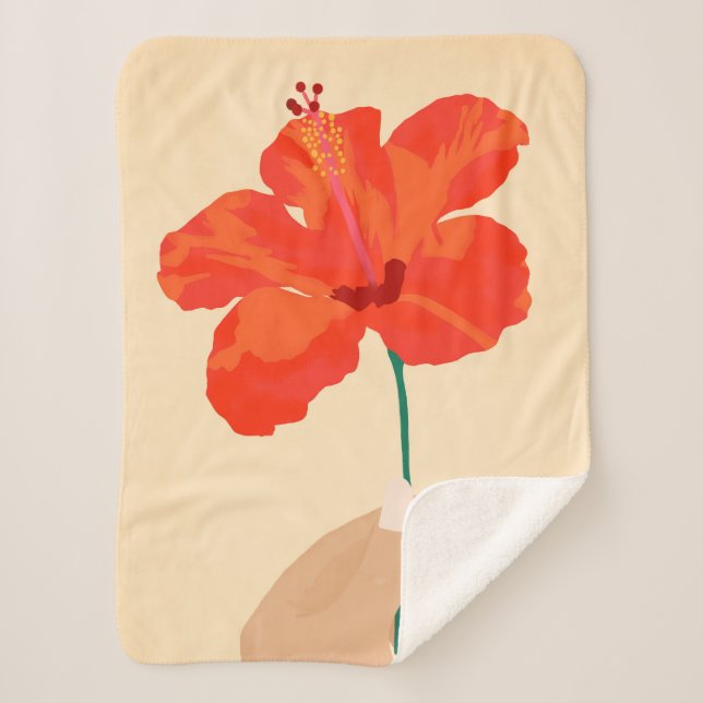 Manta Sherpa Afecto a Hibiscus (Anverso)