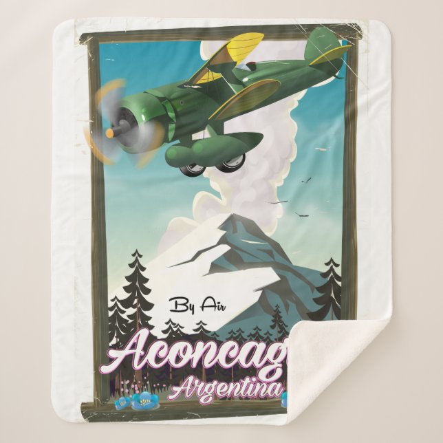Manta Sherpa Afiche de viaje de Argentina (Anverso)