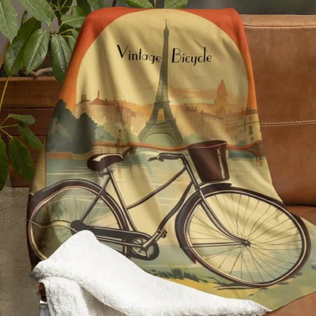 Manta Sherpa Afiche de viajes en bicicleta, personalizable de P (Subido por el creador)