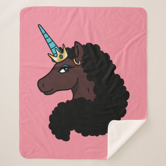 Manta Sherpa Afro Unicornio | Magico (Anverso)
