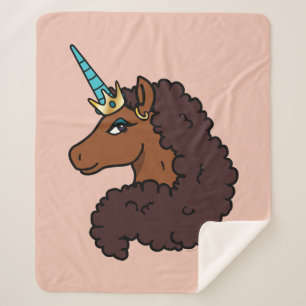 Manta Sherpa Afro Unicornio Único